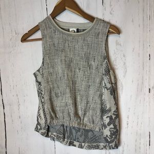 Anthropologie Knit Tank Top Hi Low Mixed Media